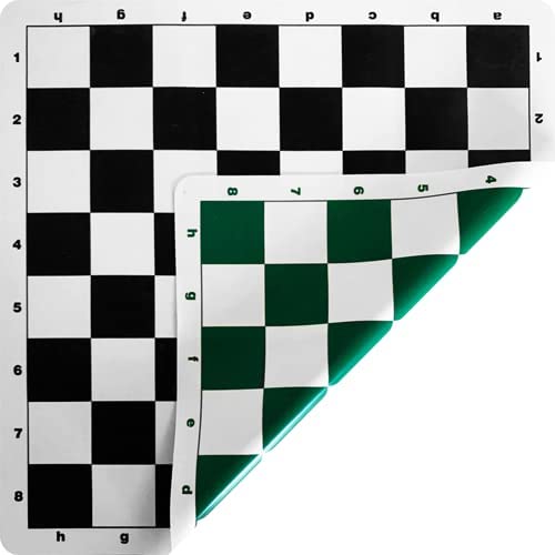 Patented Chess Board - Double-Sided 20x20 Silicone Board - Tournament Regulation - Foldable, Spill Proof, Stain Resistant - for Travel