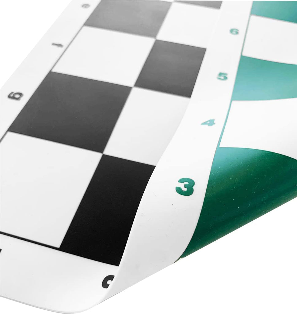 Patented Chess Board - Double-Sided 20x20 Silicone Board - Tournament Regulation - Foldable, Spill Proof, Stain Resistant - for Travel
