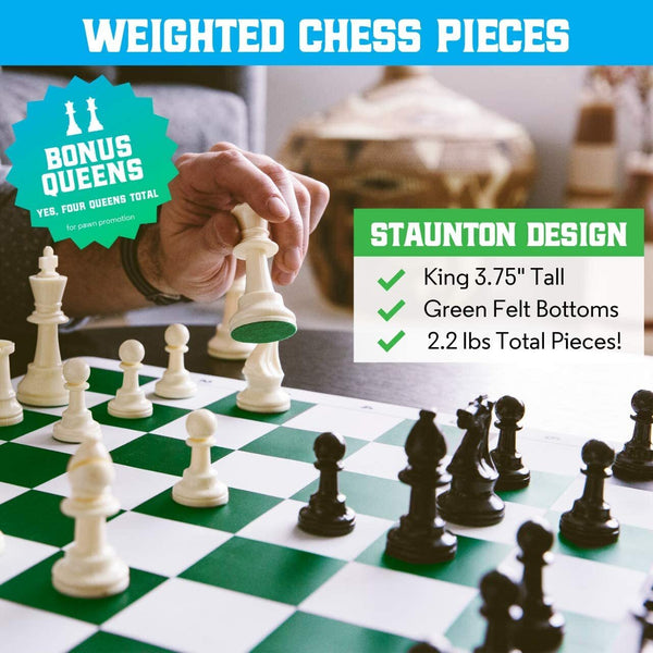 Best Chess Set Ever - 3x Triple weighted Chess Pieces (Classic)